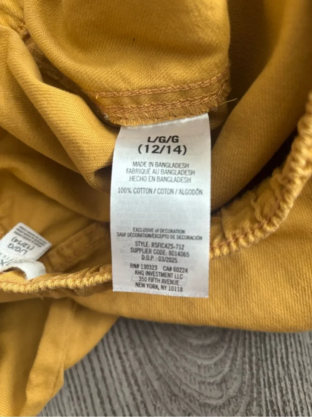 Roxy girl Mustard Yellow Wide Leg Cargo Pants